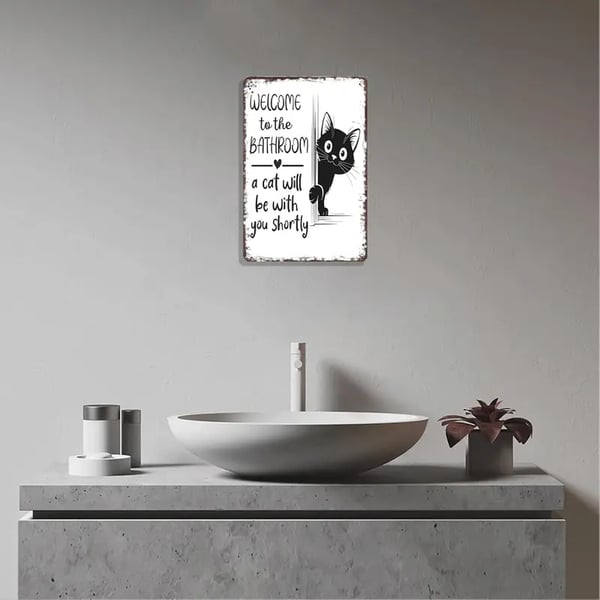 Vintage Black & White Cat Wall Art🖼️