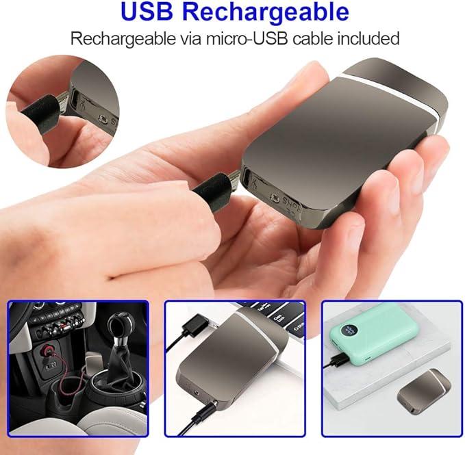 Electric Lighter, Dual Arc, Windproof, LED Battery Indicator, Automatic Protection, Metal