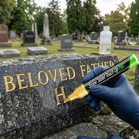 Golden Tombstone Marker Pen for Restoring Faded Grave Inscriptions