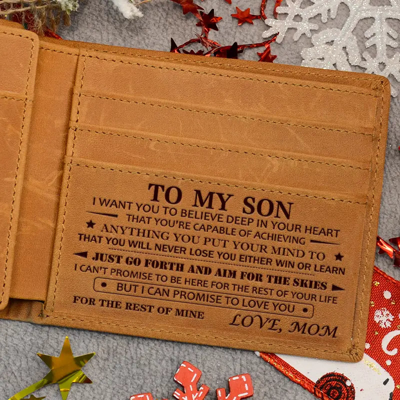 Hot Sale🔥 Gift for Your Son 🎁 Engraved Leather Wallet