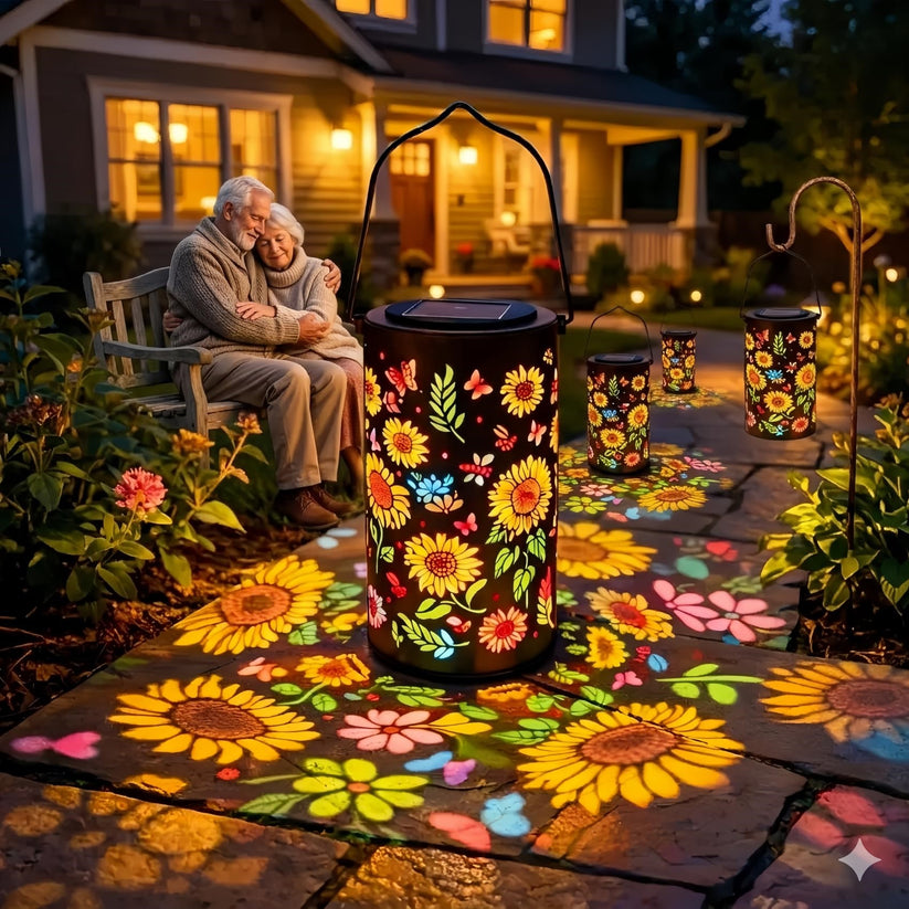 Colorful Sunflower Glow Solar Garden Lantern