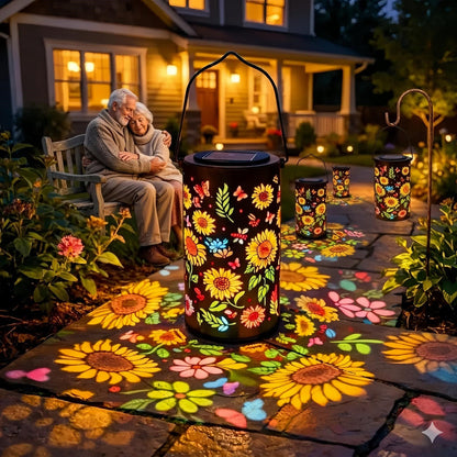 Colorful Sunflower Glow Solar Garden Lantern