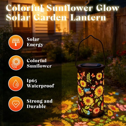Colorful Sunflower Glow Solar Garden Lantern