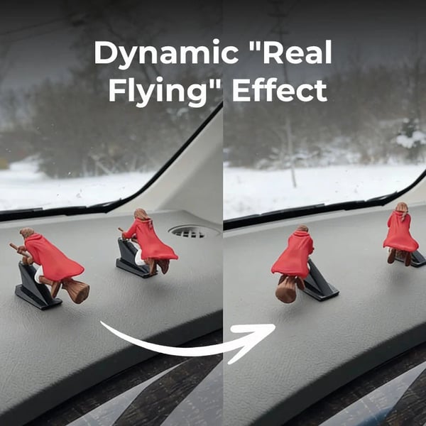 🔮🚗Witch and Wizard Broomstick Dashboard Drift Ornaments