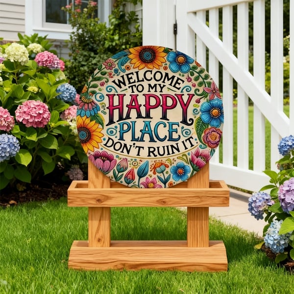 🔥Welcome to My Happy Place – Metal Wall Sign