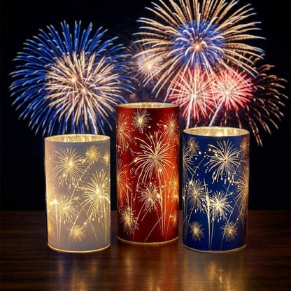 Celebration Firework Lanterns – Premium Patriotic Red, White & Blue Trio