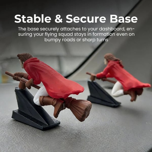 🔮🚗Witch and Wizard Broomstick Dashboard Drift Ornaments