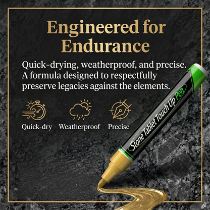 Golden Tombstone Marker Pen for Restoring Faded Grave Inscriptions