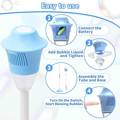 Kids Automatic Bubble Machine with Lights & Music🐳