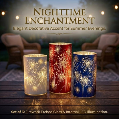 Celebration Firework Lanterns – Premium Patriotic Red, White & Blue Trio