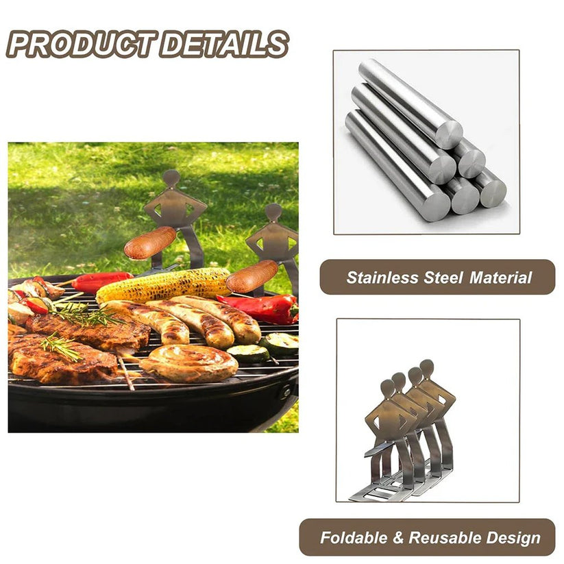 🍖Outdoor prankster Stainless Steel BBQ Sausage Holder-Buy 1 Free 1