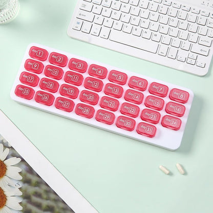 💊Monthly Pill Organizer with Lid - Arthritis-Friendly Easy-Open Lids 31 Removable Daily Pill Pods Date Reminder & Travel Case for Vitamins & Medications