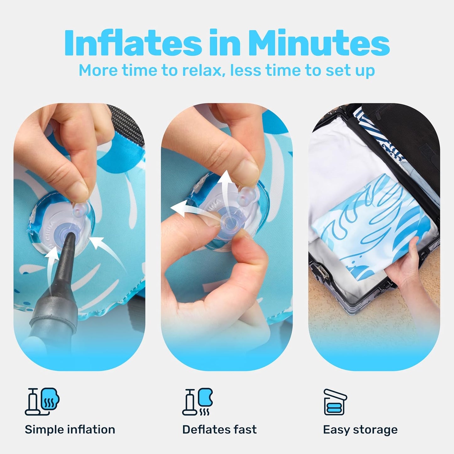 Inflatable pool lounge chair—perfect for relaxing and floating at pool parties. 🏖️✨