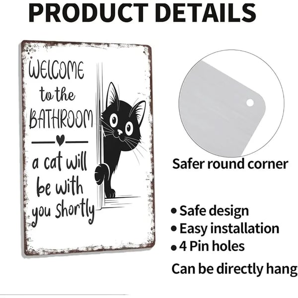 Vintage Black & White Cat Wall Art🖼️