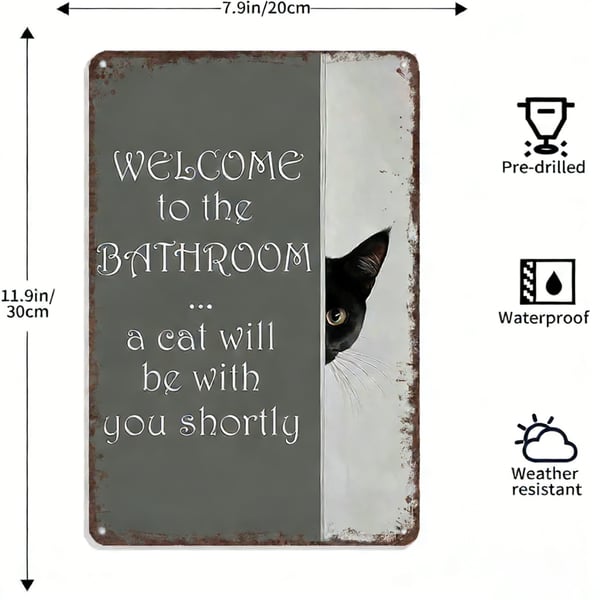 Vintage Black & White Cat Wall Art🖼️