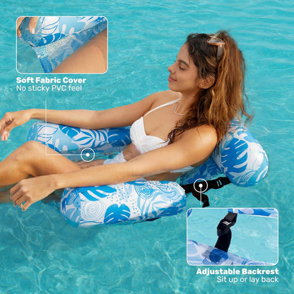 Inflatable pool lounge chair—perfect for relaxing and floating at pool parties. 🏖️✨