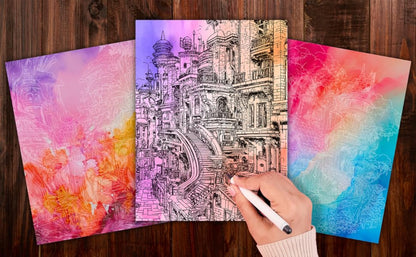 🎨✏️Ink Tracing Coloring Book - For Beginners & Stress Relief(📚Hardcover - No Bleed Pages)