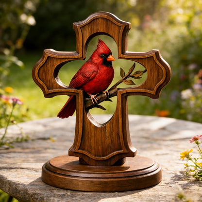 🔥🔥New Year 50% Off--❤️✝️Handcrafted Cardinal Cross Ornament