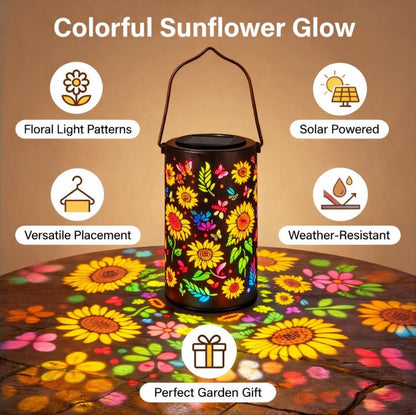 Colorful Sunflower Glow Solar Garden Lantern