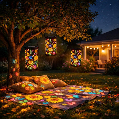 Colorful Sunflower Glow Solar Garden Lantern