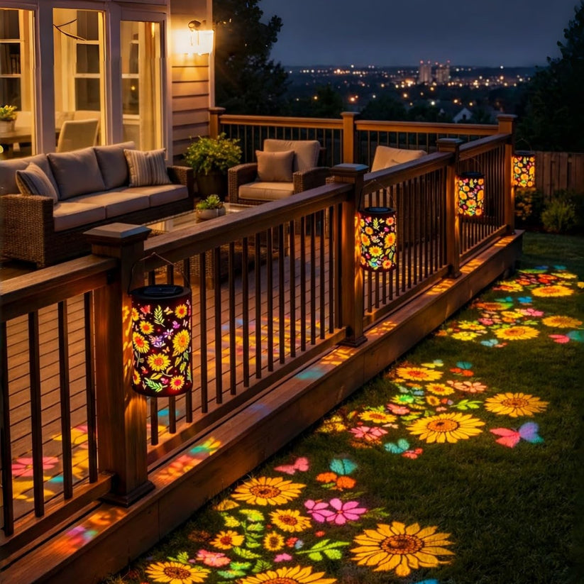 Colorful Sunflower Glow Solar Garden Lantern