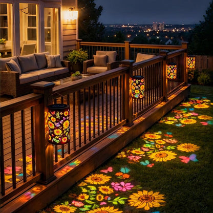 Colorful Sunflower Glow Solar Garden Lantern