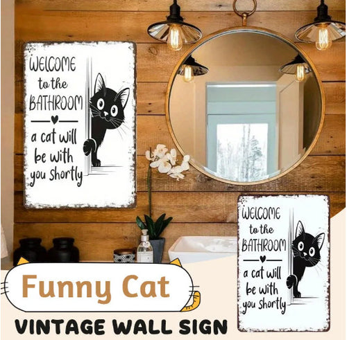 Vintage Black & White Cat Wall Art🖼️