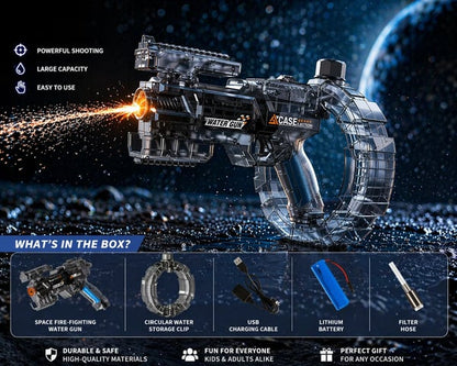 SplashyGun Pro: Immersive Light & Sound Electric Water Blaster – High-Capacity 400ML Tank & Modular Battery – 360° Waterproof Sealed Body for Pool & Beach Fun