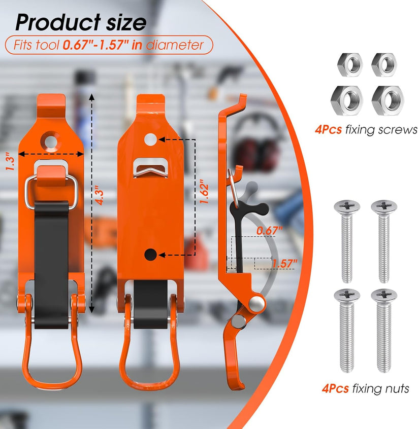 Heavy-Duty Rubber Tool Mount Clamps for Trucks& Garages