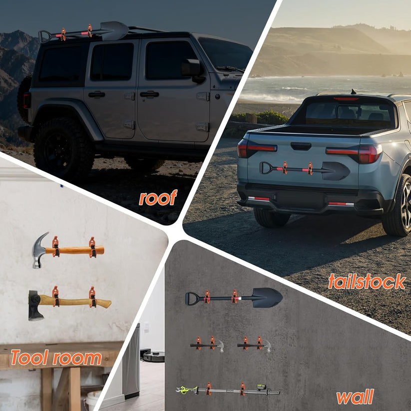 Heavy-Duty Rubber Tool Mount Clamps for Trucks& Garages