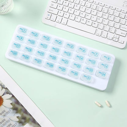 💊Monthly Pill Organizer with Lid - Arthritis-Friendly Easy-Open Lids 31 Removable Daily Pill Pods Date Reminder & Travel Case for Vitamins & Medications